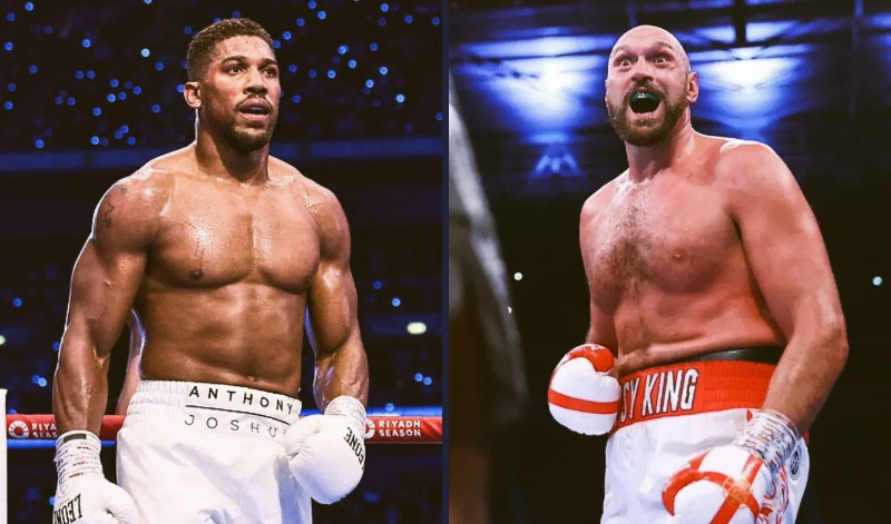 Anthony Joshua vs Tyson Fury collage