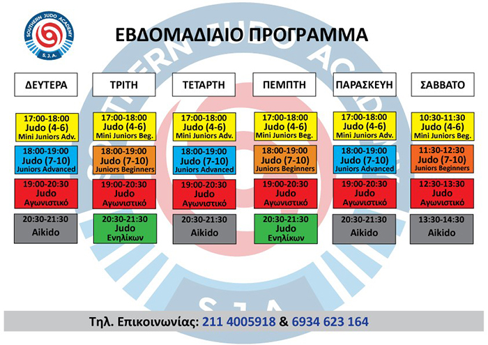 southern judo academy programma