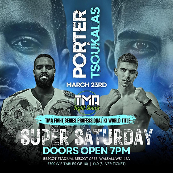 αφίσα του αγώνα Γιάννη Τσουκαλά με Romaine Porter