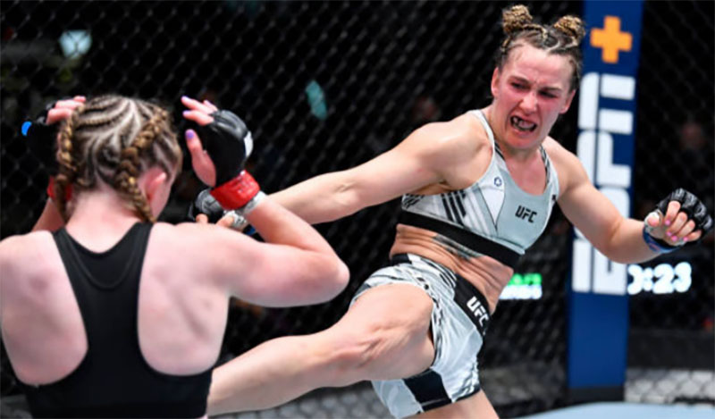 vanessa demopoulos leg kicks jj aldrich ufc vegas 35